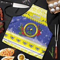 United States Virgin Islands Christmas Apron Coat Of Arms With Poinsettia - Wonder Print Shop