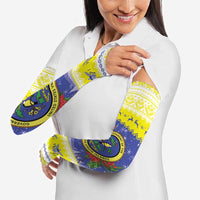 United States Virgin Islands Christmas Arm Sleeves Coat Of Arms With Poinsettia - Wonder Print Shop