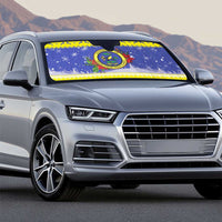 United States Virgin Islands Christmas Auto Sun Shade Coat Of Arms With Poinsettia - Wonder Print Shop