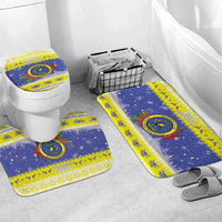 United States Virgin Islands Christmas Bathroom Set Coat Of Arms With Poinsettia - Wonder Print Shop