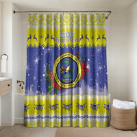 United States Virgin Islands Christmas Bathroom Set Coat Of Arms With Poinsettia - Wonder Print Shop