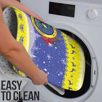 United States Virgin Islands Christmas Bathroom Set Coat Of Arms With Poinsettia - Wonder Print Shop