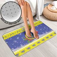 United States Virgin Islands Christmas Bathroom Set Coat Of Arms With Poinsettia - Wonder Print Shop