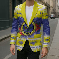 United States Virgin Islands Christmas Blazer Coat Of Arms With Poinsettia - Wonder Print Shop