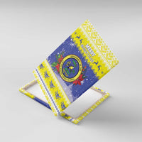 United States Virgin Islands Christmas Canvas Wall Art Coat Of Arms With Poinsettia - Wonder Print Shop