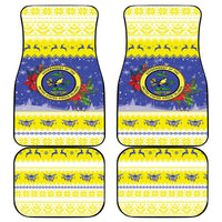 United States Virgin Islands Christmas Car Mats Coat Of Arms With Poinsettia - Wonder Print Shop