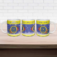 United States Virgin Islands Christmas Ceramic Mug Coat Of Arms With Poinsettia - Wonder Print Shop