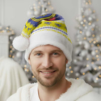 United States Virgin Islands Christmas Santa Hat Coat Of Arms With Poinsettia - Wonder Print Shop