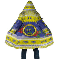 United States Virgin Islands Christmas Cloak Coat Of Arms With Poinsettia - Wonder Print Shop