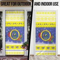 United States Virgin Islands Christmas Door Cover Coat Of Arms With Poinsettia - Wonder Print Shop