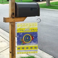 United States Virgin Islands Christmas Garden Flag Coat Of Arms With Poinsettia - Wonder Print Shop