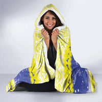 United States Virgin Islands Christmas Hooded Blanket Coat Of Arms With Poinsettia - Wonder Print Shop