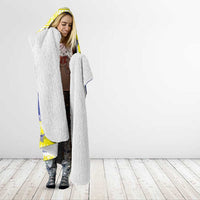 United States Virgin Islands Christmas Hooded Blanket Coat Of Arms With Poinsettia - Wonder Print Shop