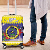 United States Virgin Islands Christmas Luggage Cover Coat Of Arms With Poinsettia - Wonder Print Shop
