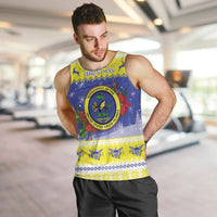 United States Virgin Islands Christmas Men Tank Top Coat Of Arms With Poinsettia - Wonder Print Shop