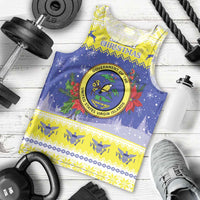 United States Virgin Islands Christmas Men Tank Top Coat Of Arms With Poinsettia - Wonder Print Shop