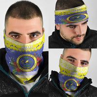 United States Virgin Islands Christmas Neck Gaiter Coat Of Arms With Poinsettia - Wonder Print Shop