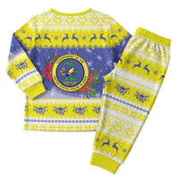 United States Virgin Islands Christmas Pajama Set Coat Of Arms With Poinsettia - Wonder Print Shop