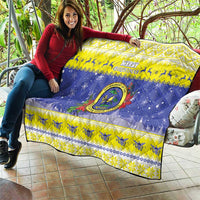 United States Virgin Islands Christmas Quilt Coat Of Arms With Poinsettia - Wonder Print Shop