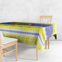 United States Virgin Islands Christmas Tablecloth Coat Of Arms With Poinsettia - Wonder Print Shop