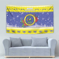 United States Virgin Islands Christmas Tapestry Coat Of Arms With Poinsettia - Wonder Print Shop