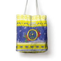 United States Virgin Islands Christmas Tote Bag Coat Of Arms With Poinsettia - Wonder Print Shop