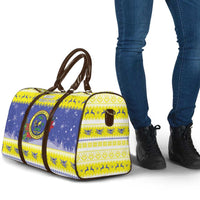 United States Virgin Islands Christmas Travel Bag Coat Of Arms With Poinsettia - Wonder Print Shop