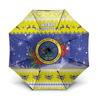 United States Virgin Islands Christmas Umbrella Coat Of Arms With Poinsettia - Wonder Print Shop