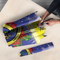 United States Virgin Islands Christmas Umbrella Coat Of Arms With Poinsettia - Wonder Print Shop