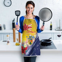 Turks And Caicos Islands Christmas Apron Coquette Bow With Coat Of Arms - Wonder Print Shop