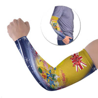 Turks And Caicos Islands Christmas Arm Sleeves Coquette Bow With Coat Of Arms - Wonder Print Shop