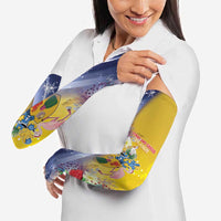 Turks And Caicos Islands Christmas Arm Sleeves Coquette Bow With Coat Of Arms - Wonder Print Shop