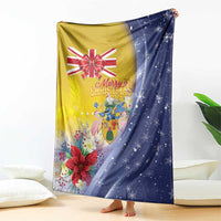 Turks And Caicos Islands Christmas Blanket Coquette Bow With Coat Of Arms - Wonder Print Shop