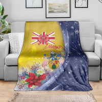 Turks And Caicos Islands Christmas Blanket Coquette Bow With Coat Of Arms - Wonder Print Shop