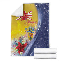 Turks And Caicos Islands Christmas Blanket Coquette Bow With Coat Of Arms - Wonder Print Shop