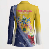 Turks And Caicos Islands Christmas Blazer Coquette Bow With Coat Of Arms - Wonder Print Shop