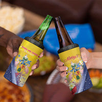 Turks And Caicos Islands Christmas 4 in 1 Can Cooler Tumbler Coquette Bow With Coat Of Arms - Wonder Print Shop