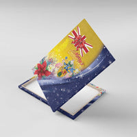 Turks And Caicos Islands Christmas Canvas Wall Art Coquette Bow With Coat Of Arms - Wonder Print Shop