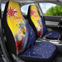 Turks And Caicos Islands Christmas Car Seat Cover Coquette Bow With Coat Of Arms - Wonder Print Shop