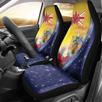 Turks And Caicos Islands Christmas Car Seat Cover Coquette Bow With Coat Of Arms - Wonder Print Shop