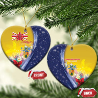 Turks And Caicos Islands Christmas Ceramic Ornament Coquette Bow With Coat Of Arms - Wonder Print Shop