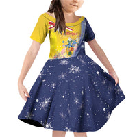 Turks And Caicos Islands Christmas Family Matching Off Shoulder Short Dress and Hawaiian Shirt Coquette Bow With Coat Of Arms - Wonder Print Shop