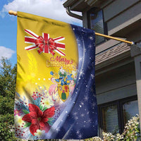 Turks And Caicos Islands Christmas Garden Flag Coquette Bow With Coat Of Arms - Wonder Print Shop