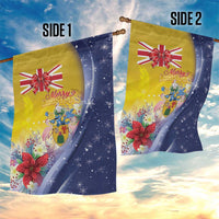 Turks And Caicos Islands Christmas Garden Flag Coquette Bow With Coat Of Arms - Wonder Print Shop