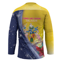 Turks And Caicos Islands Christmas Hockey Jersey Coquette Bow With Coat Of Arms - Wonder Print Shop