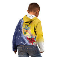 Turks And Caicos Islands Christmas Kid Hoodie Coquette Bow With Coat Of Arms - Wonder Print Shop