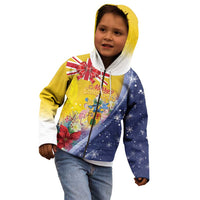 Turks And Caicos Islands Christmas Kid Hoodie Coquette Bow With Coat Of Arms - Wonder Print Shop