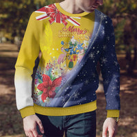 Turks And Caicos Islands Christmas Ugly Christmas Sweater Coquette Bow With Coat Of Arms - Wonder Print Shop