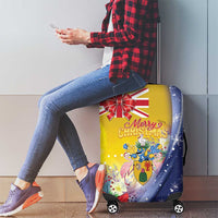 Turks And Caicos Islands Christmas Luggage Cover Coquette Bow With Coat Of Arms - Wonder Print Shop
