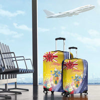 Turks And Caicos Islands Christmas Luggage Cover Coquette Bow With Coat Of Arms - Wonder Print Shop
